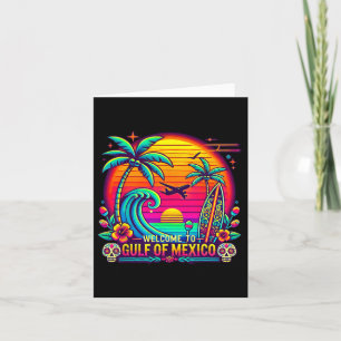 Tarjeta Bienvenidos Al Retro Beach Surf 1 Del Golfo De Méx