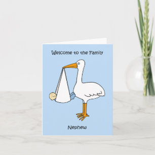Tarjeta Bienvenidos al sobrino de la familia