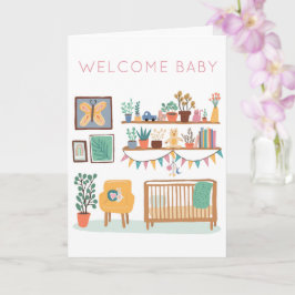 Tarjeta BIENVENIDOS BABY Cute Nursery Género Congresos Neu