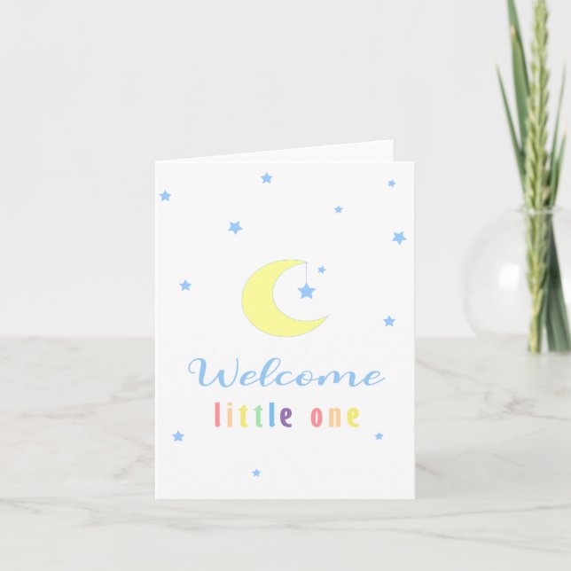 Tarjeta Bienvenidos Colores Arcoíris Pequeñito (Anverso)