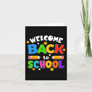 Tarjeta Bienvenidos De Nuevo A La Escuela Graciosa A Los E