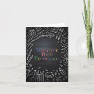 Tarjeta Bienvenidos de nuevo a la escuela – Nuevo año esco