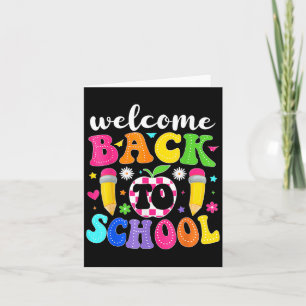 Tarjeta Bienvenidos De Nuevo A Los Maestros Escolares Feli