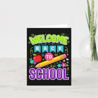 Tarjeta Bienvenidos de vuelta a la escuela primer día de c