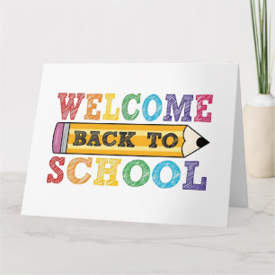 Tarjeta Bienvenidos de vuelta al colegio – Ilustración de
