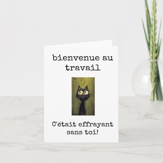 Tarjeta Bienvenue au Travail, French Welcome Back Card (Anverso)