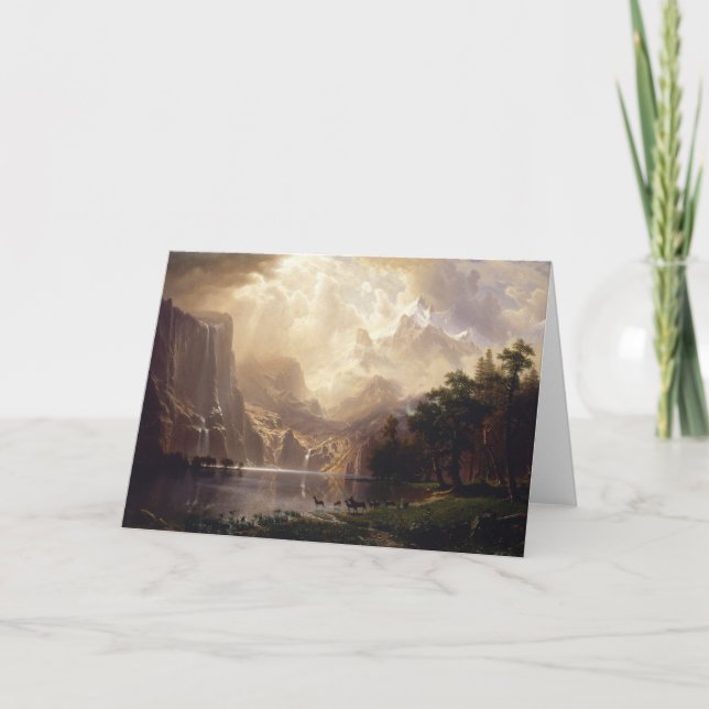 Tarjeta Bierstadt entre las montañas de Sierra Nevada (Anverso)