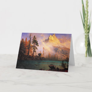 Tarjeta Bierstadt - Lago de montaña, arte fino,