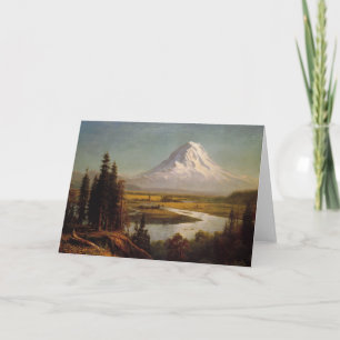 Tarjeta Bierstadt - pintura del paisaje del monte Rainier