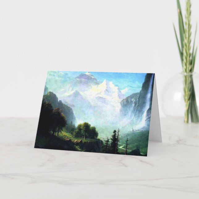 Tarjeta Bierstadt - Staubbach cae cerca de Lauterbrunnen (Anverso)