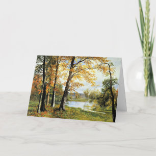 Tarjeta Bierstadt - Un lago tranquilo, una bella pintura,