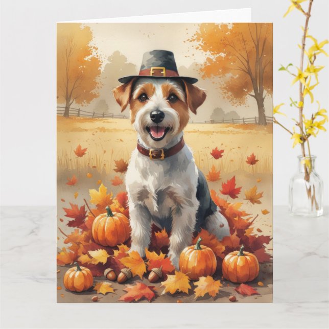 Tarjeta Biewer Terrier En Otoño Deja El Arte De Acción De  (flor amarilla)