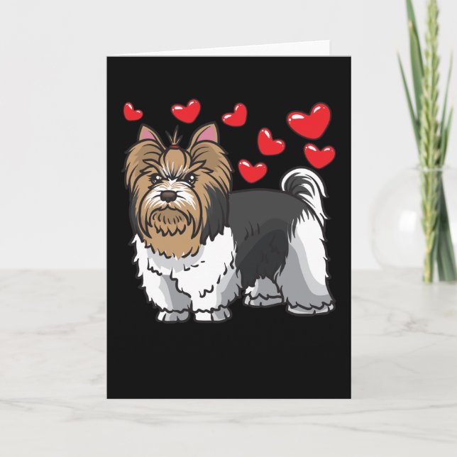 Tarjeta Biewer Yorkshire Terrier Dogs (Anverso)