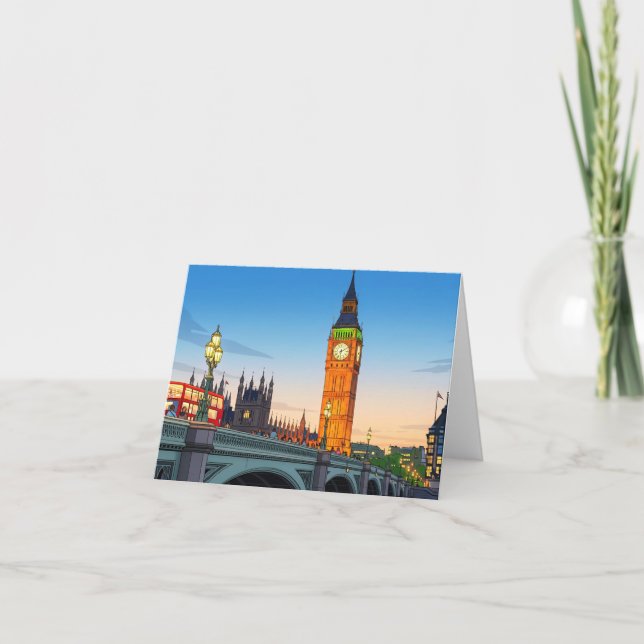 Tarjeta Big Ben Westminster view greeting card (Anverso)