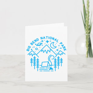 Tarjeta Big Bend Parque Nacional Shirt Camping Line Art Hi