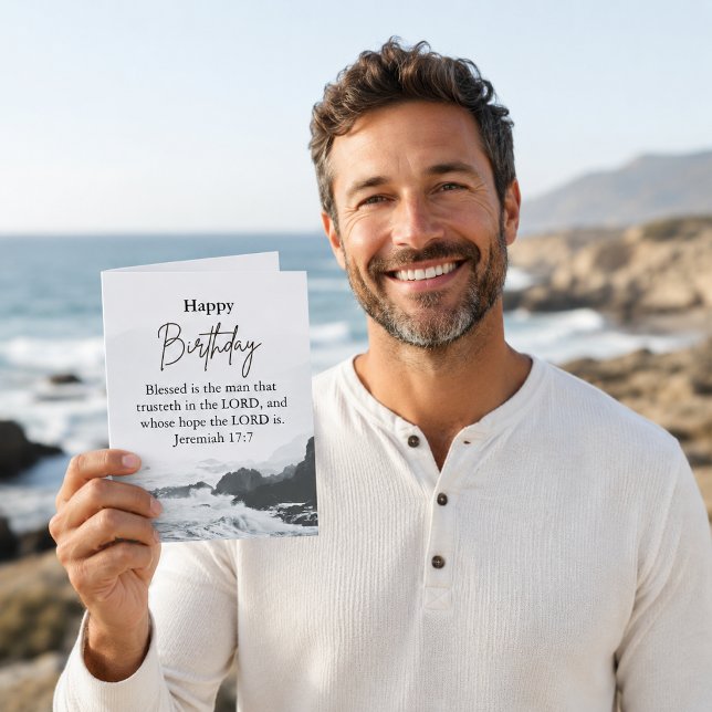 Tarjeta Big Birday Dad Serene Ocean Scriptural Textos (Subido por el creador)
