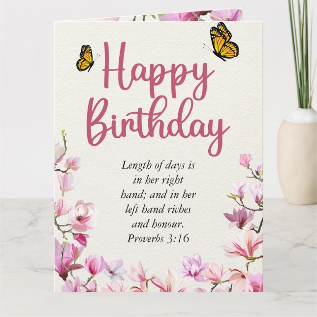 Tarjeta Big Birday Mom Pink Floral Scriptural (Anverso)