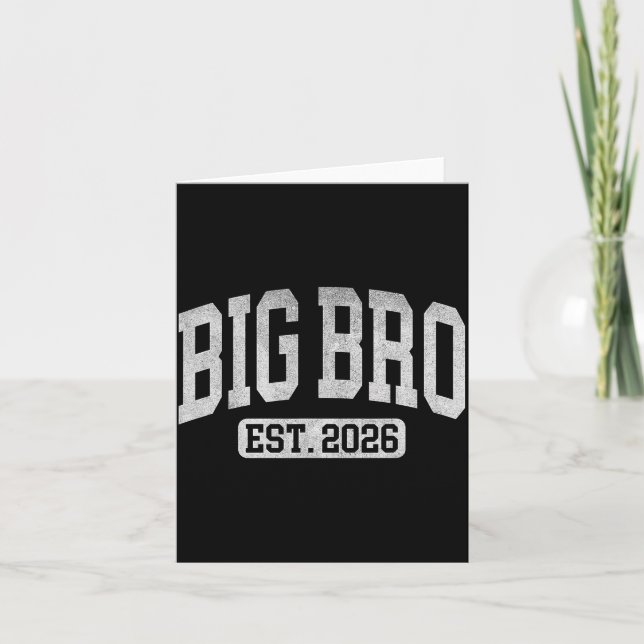 Tarjeta Big Bro Est 2026 New Big Bro Announcement Cool Bro (Anverso)