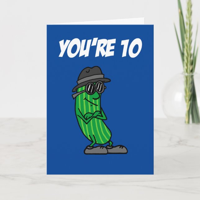 Tarjeta Big Dill 10.º cumpleaños Pickle Pun (Anverso)