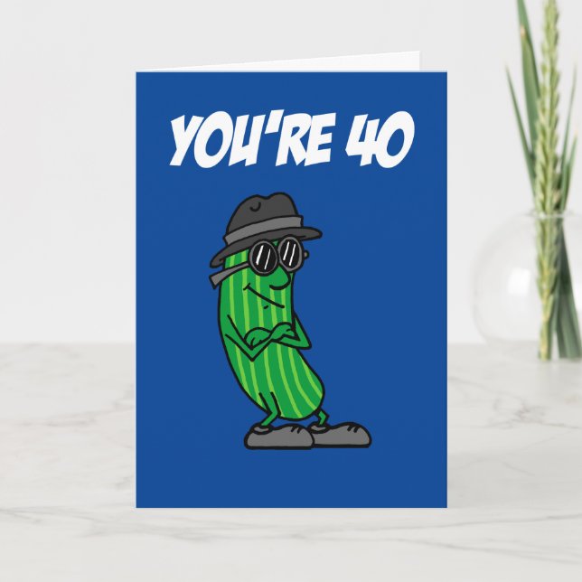 Tarjeta Big Dill 40th Birthday Pickle Pun (Anverso)