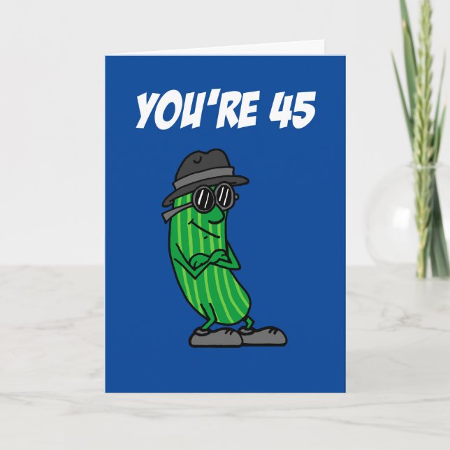 Tarjeta Big Dill 45th Birthday Pickle Pun (Anverso)