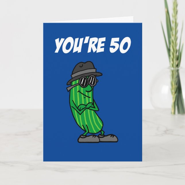 Tarjeta Big Dill 50 Birthday Pickle Pun (Anverso)