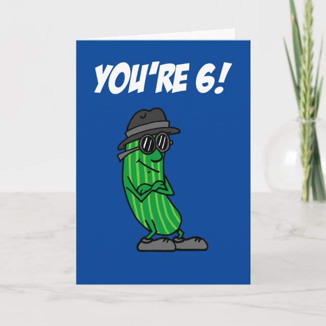 Tarjeta Big Dill 6 Birthday Pickle Pun (Anverso)