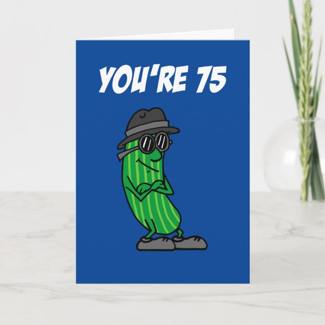Tarjeta Big Dill 75th Birthday Pickle Pun (Anverso)