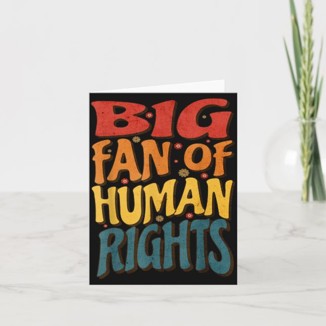 Tarjeta Big Fan Of Human Rights Retro Style For Womens  (Anverso)