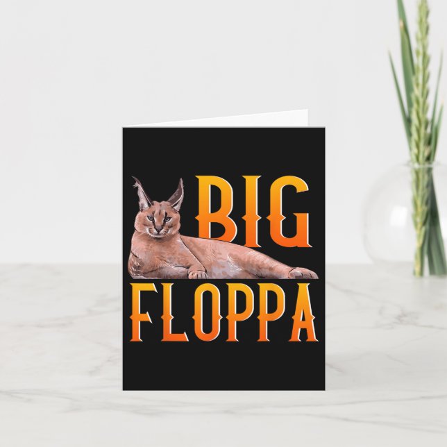 Tarjeta Big Floppa Meme lindo gato caracal (Anverso)