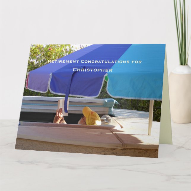 Tarjeta Big Happy Retirement Felicitaciones Hot Tub Name (Anverso)