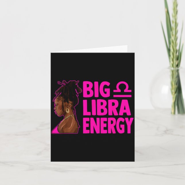 Tarjeta Big Libra Energy Birthday Loc'd Woman Zodiac Bday  (Anverso)