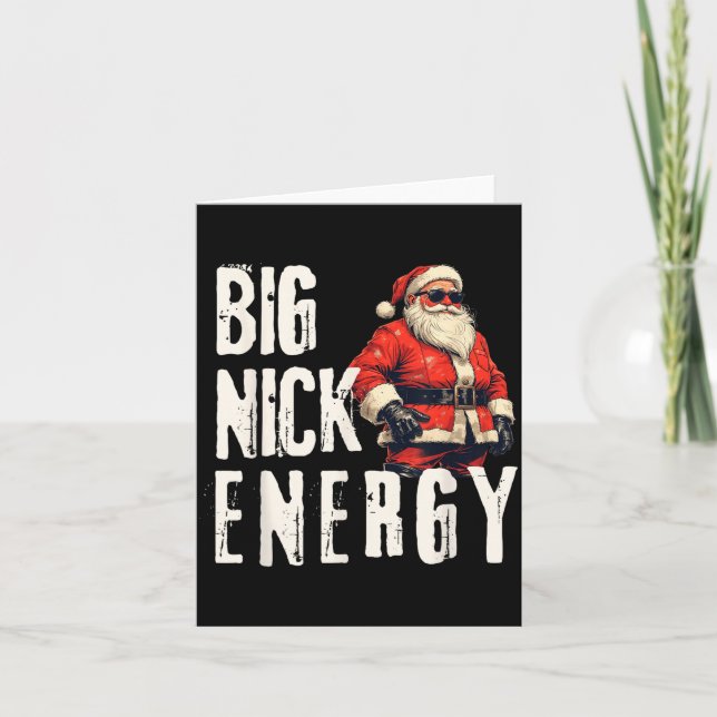 Tarjeta Big Nick Energy Funny Santa Christmas  (Anverso)