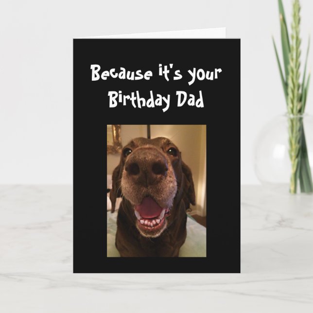 Tarjeta Big Nose Dog Funny Birny Dad Love Dog (Anverso)