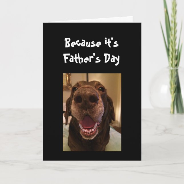 Tarjeta Big Nose Dog Funny Padre Día de papá Amo Perro (Anverso)