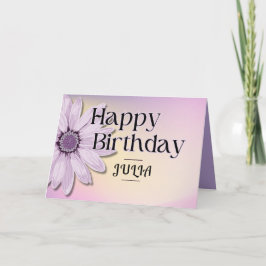 Tarjeta Big Pink Daisy Cute Happy Birday Custom Name