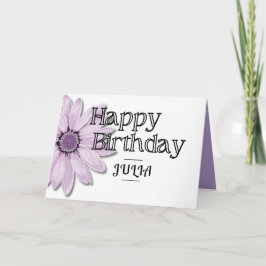 Tarjeta Big Pink Daisy Moda Happy Birday Custom Name