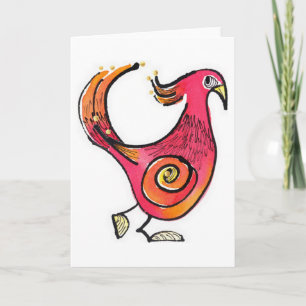 Tarjeta Big Red Bird Notecard