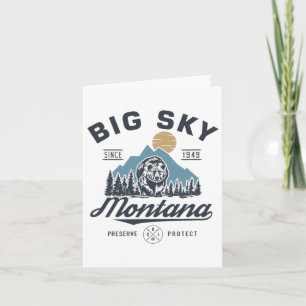 Tarjeta Big - Sky Montana Snow Skip Trendy Retro Lodge