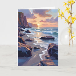 Tarjeta Big Sur, pintura de la costa de California