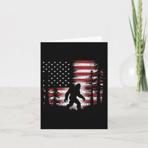Tarjeta Bigfoot 4 de julio bandera americana estadounidens