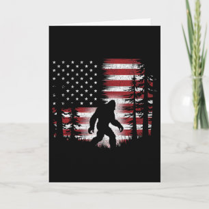 Tarjeta Bigfoot 4 de julio bandera americana estadounidens