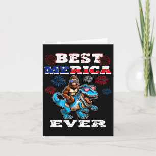 Tarjeta Bigfoot 4 de julio de 1776 Niños Bandera Americana