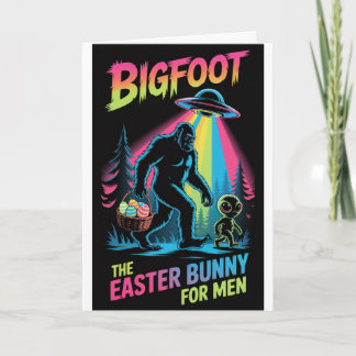 Tarjeta Bigfoot Alien Easter Bunny Card Funny Cryptid 
