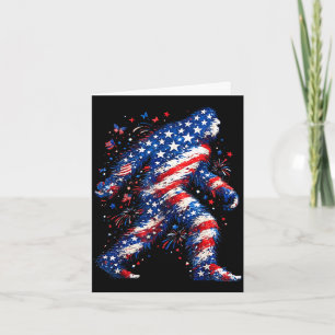 Tarjeta Bigfoot bandera americana sasquatch patriótico div
