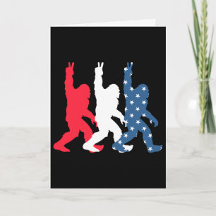 Tarjeta Bigfoot bandera de EE. UU. - Día de la Independenc