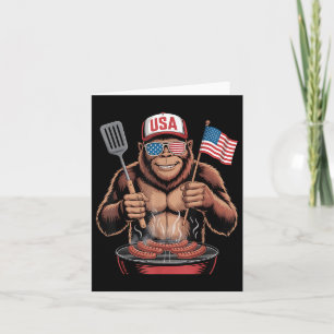 Tarjeta Bigfoot Bbq 4 De Julio Funny Patriotic Sasquatch