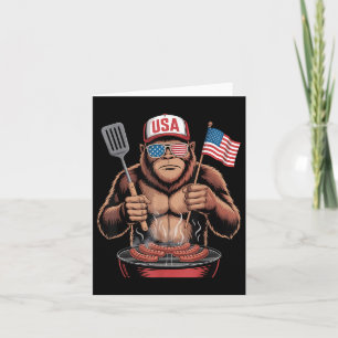 Tarjeta Bigfoot Bbq 4 De Julio Funny Patriotic Sasquatch