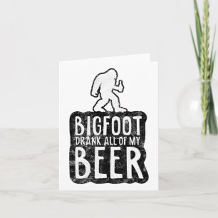 Tarjeta Bigfoot Bebe All My Beer Avers Funny Sasquatc