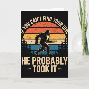 Tarjeta Bigfoot Divertido Disco Golf Sasquatch Frisbee Hom